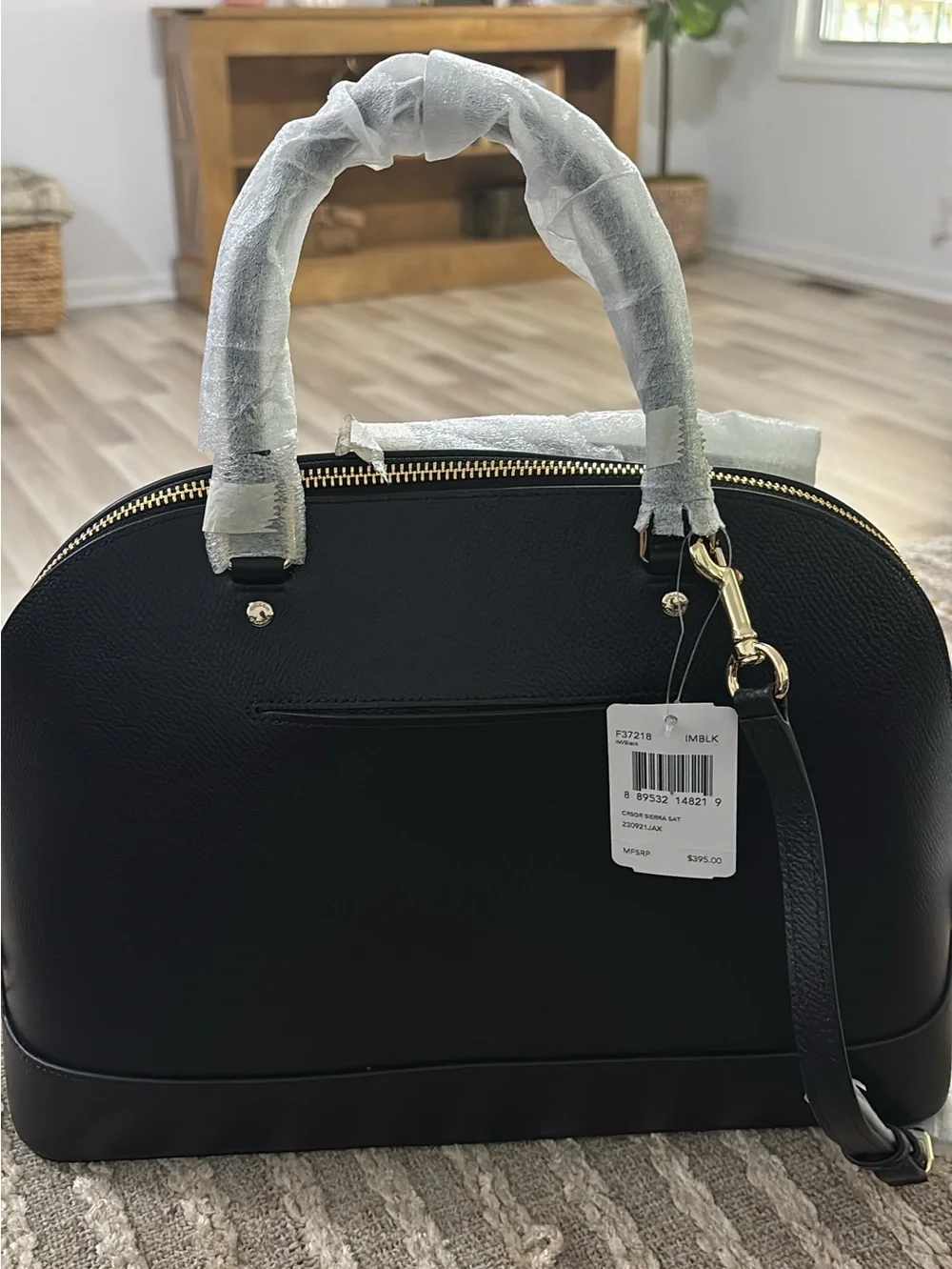 Coach Black‎ Leather Sierra Black Satchel with Gold Hardware